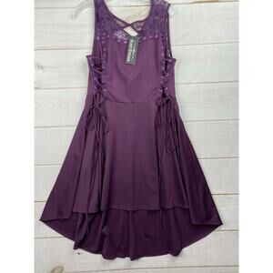 Scarlet Darkness 2X Renaissance Dress Purple Lace Corset Lace Up Renn Fair NWT